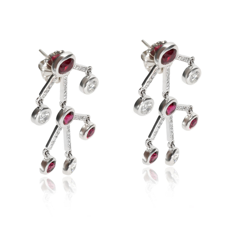 Solange Azagury-Partridge Ruby And Diamond Earrings 18kt White Gold 18k Fashion Earring
