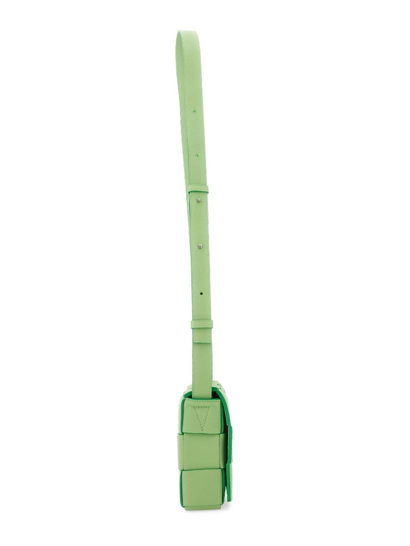 Bottega Veneta Case Shoulder Bag — Green Leather