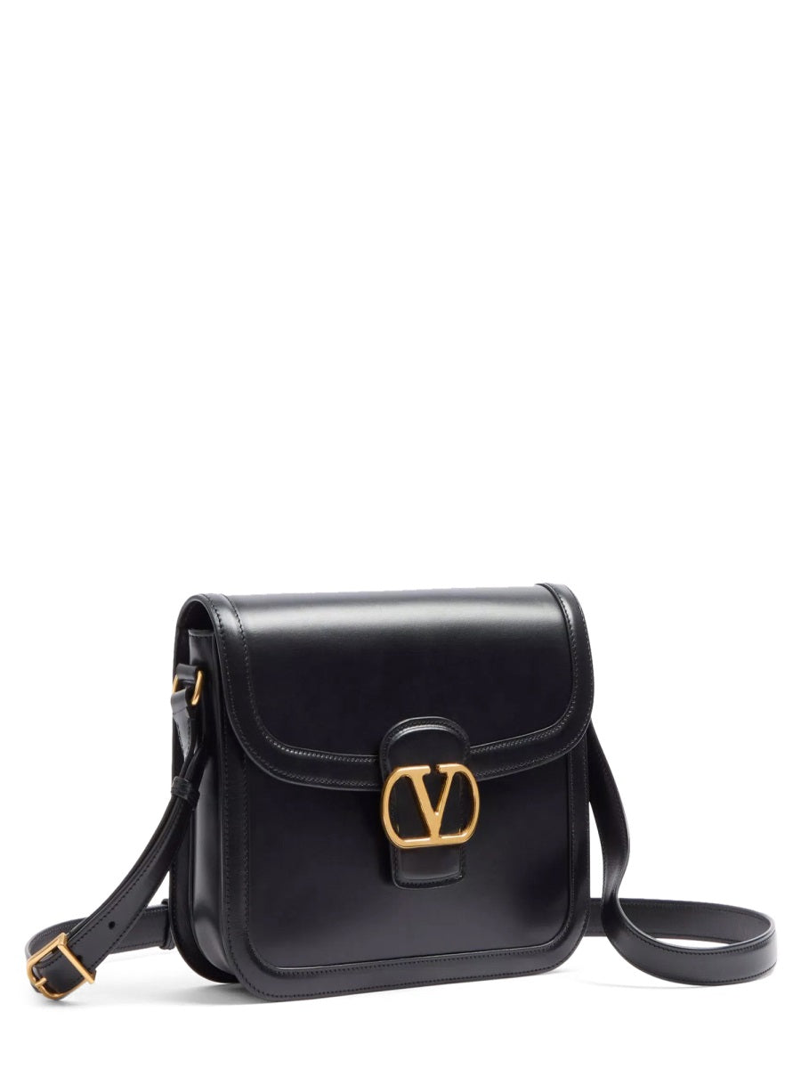 Valentino Garavani Shoulder Bag — Black Calf Leather