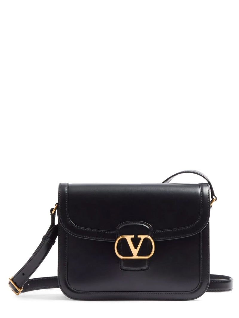 Valentino Garavani Shoulder Bag — Black Calf Leather