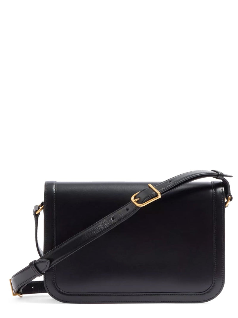 Valentino Garavani Shoulder Bag — Black Calf Leather
