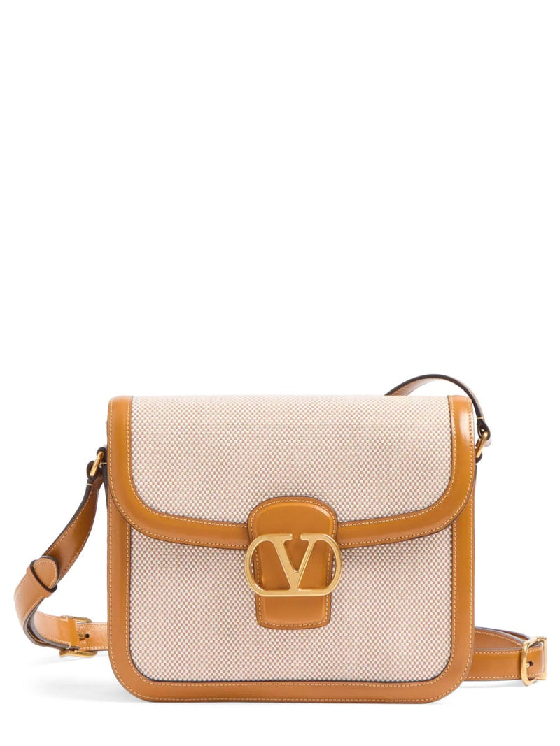 Valentino Garavani Shoulder Bag — Beige Cotton