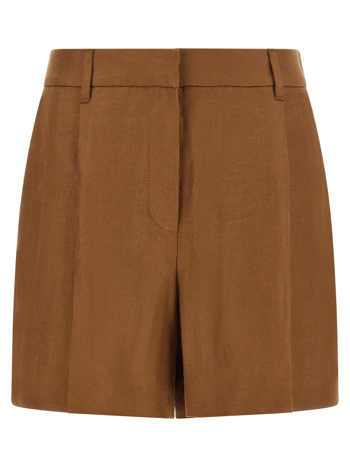 Brown Linen Bermuda Shorts