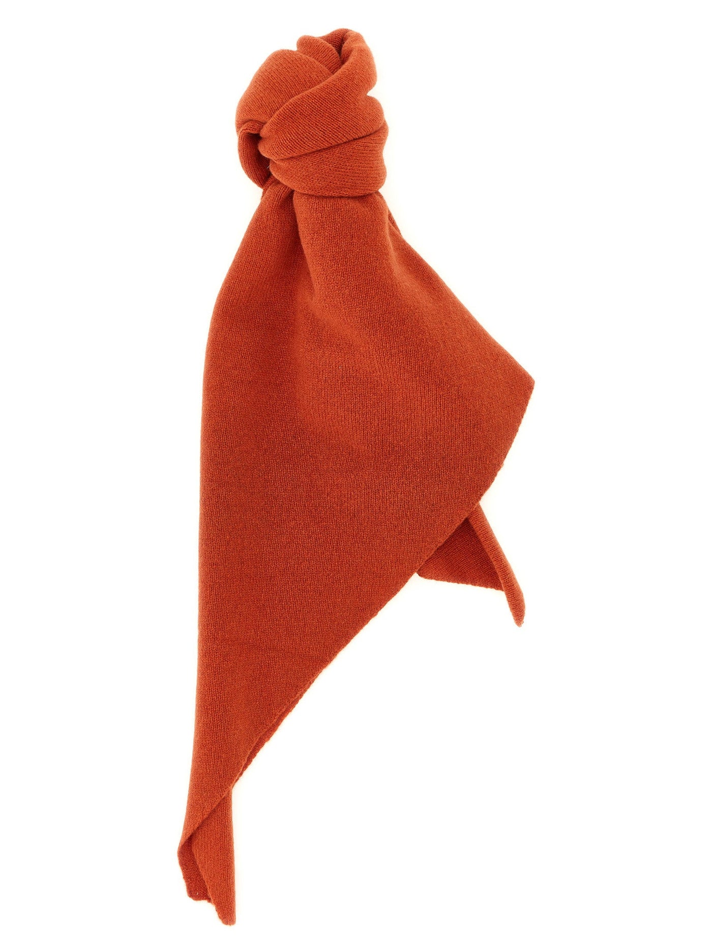 Nude Pure Cashmere Shaved Knit Scarf — Rust Scarfs