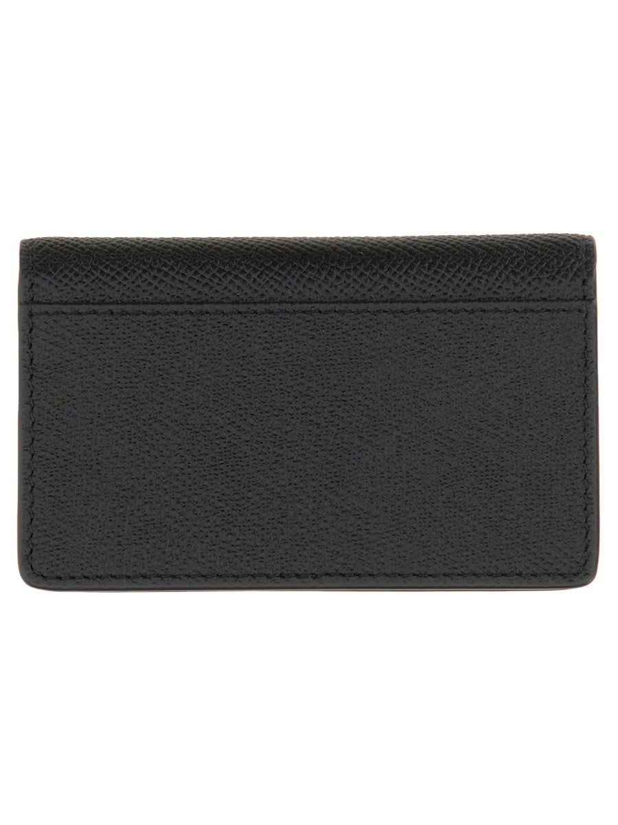 Maison Margiela Four Stitches Card Case — Black Leather Wallets & Purses