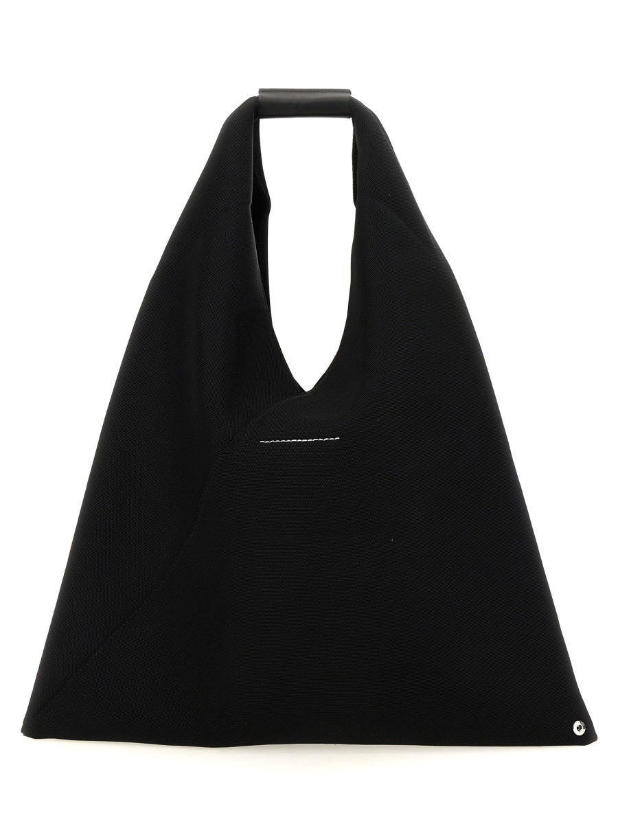 Mm6 Maison Margiela Polyester And Leather Shoulder Bag — Black