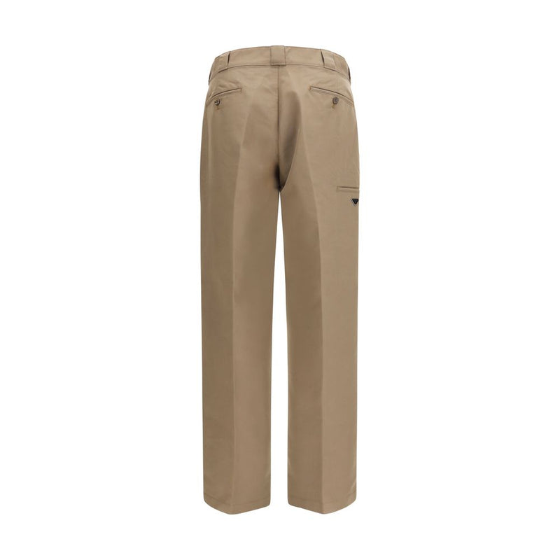 Brown Cotton Casual Pants