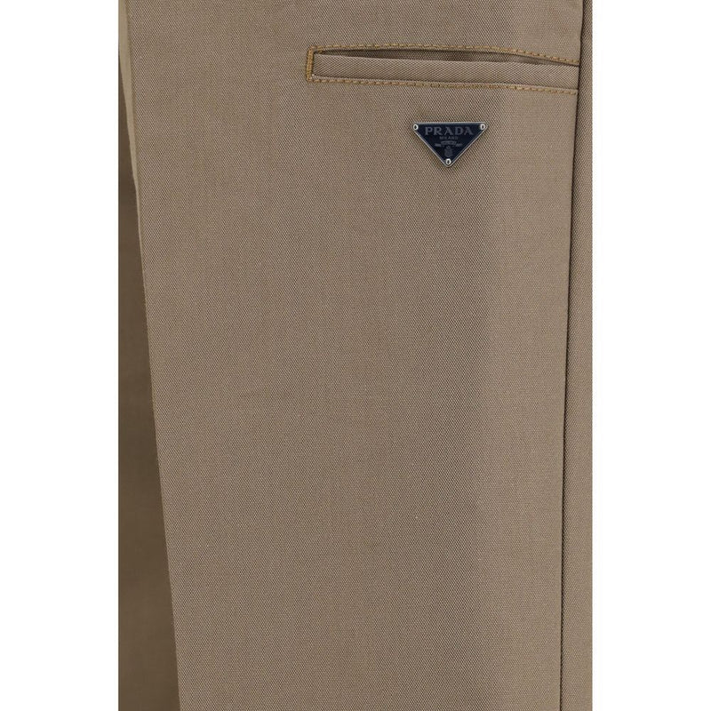 Brown Cotton Casual Pants