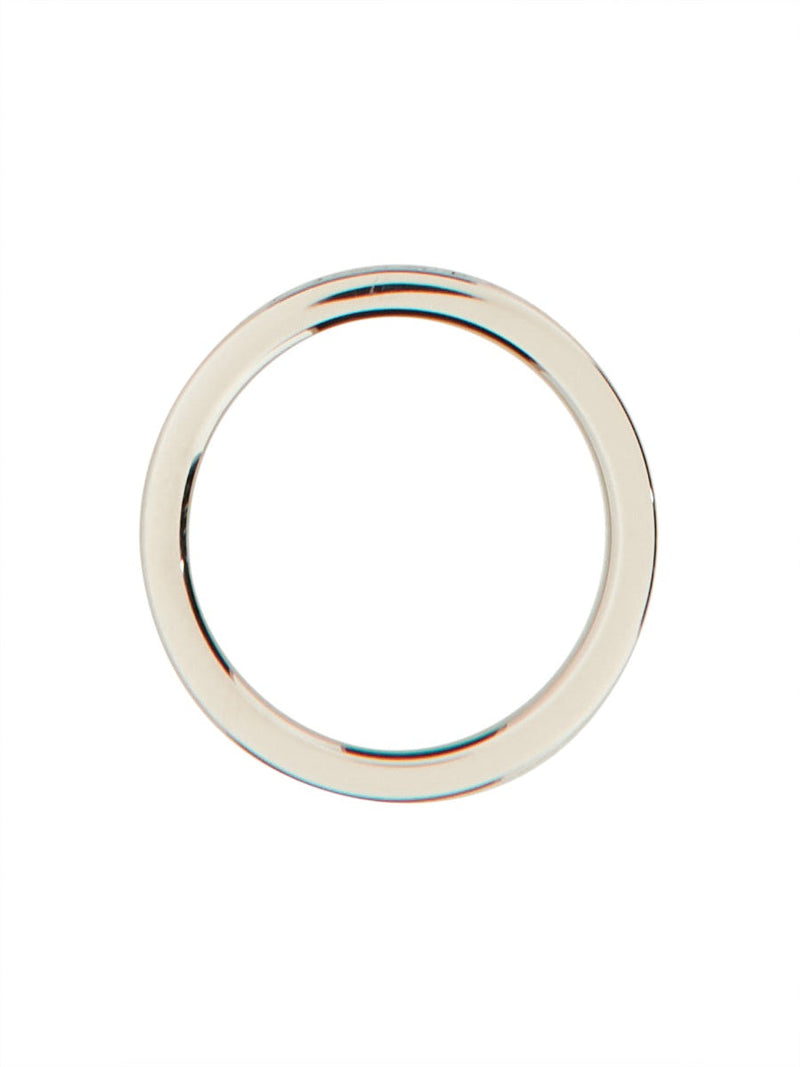 Mm6 Maison Margiela Logo-Embellished Ring — Silver Body: Brass Rings