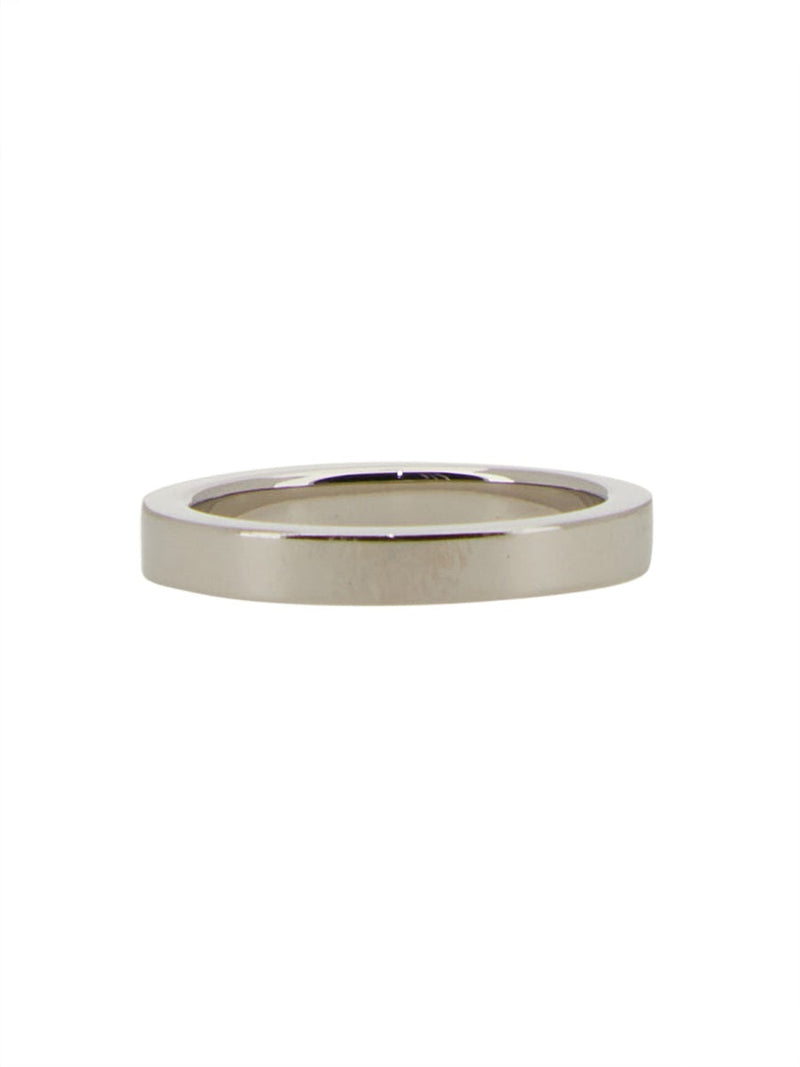 Mm6 Maison Margiela Logo-Embellished Ring — Silver Body: Brass Rings