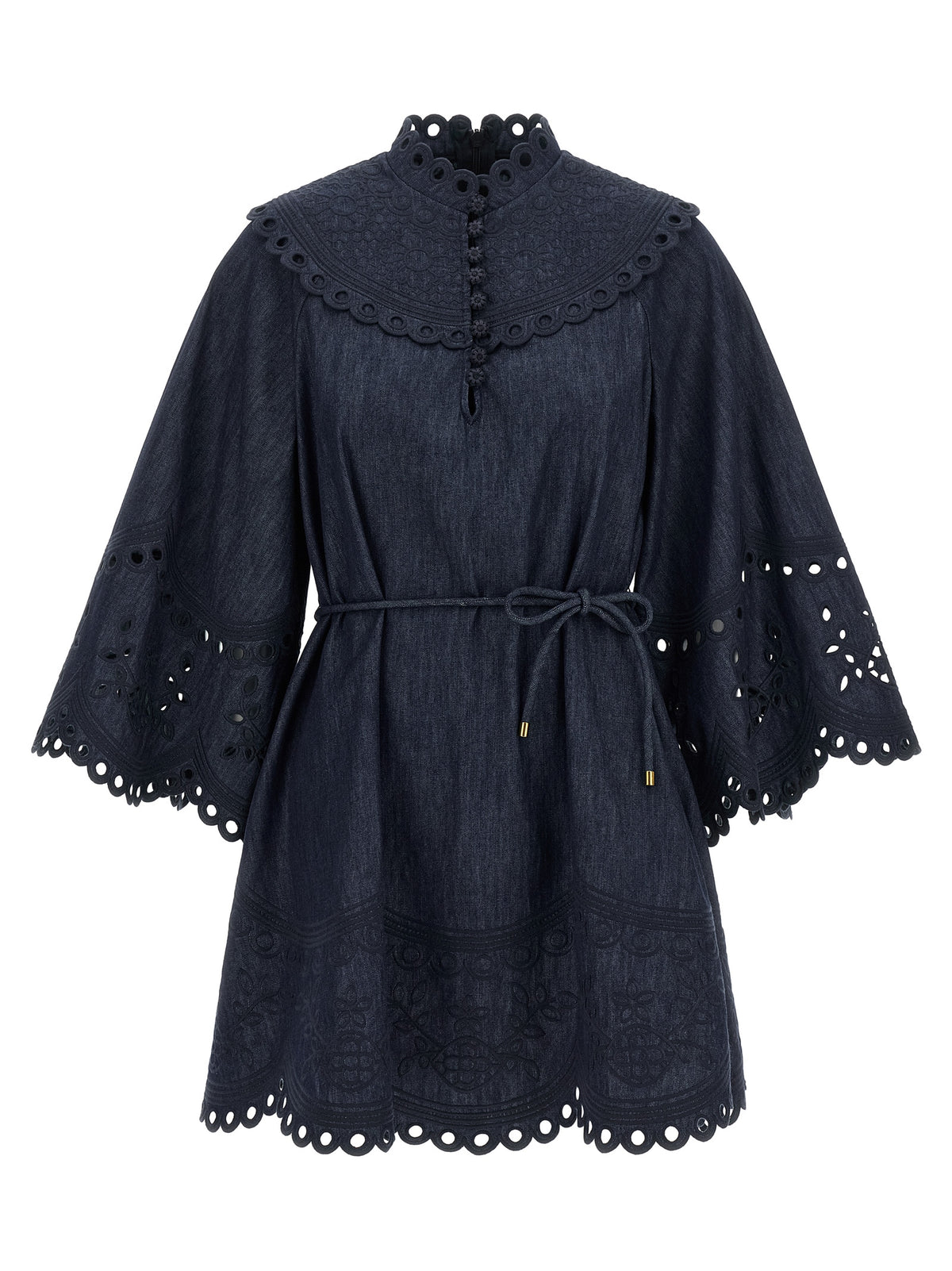 Blue Cotton Short Dress