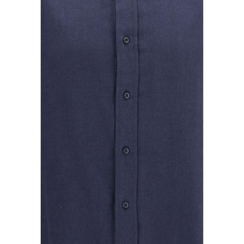 Blue Cotton Dress Shirt
