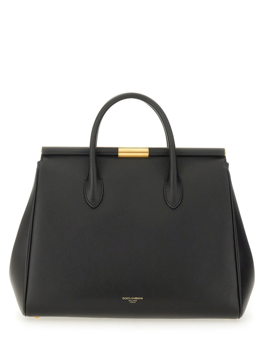 Dolce & Gabbana Marlene Top Handle Bag — Black Calf