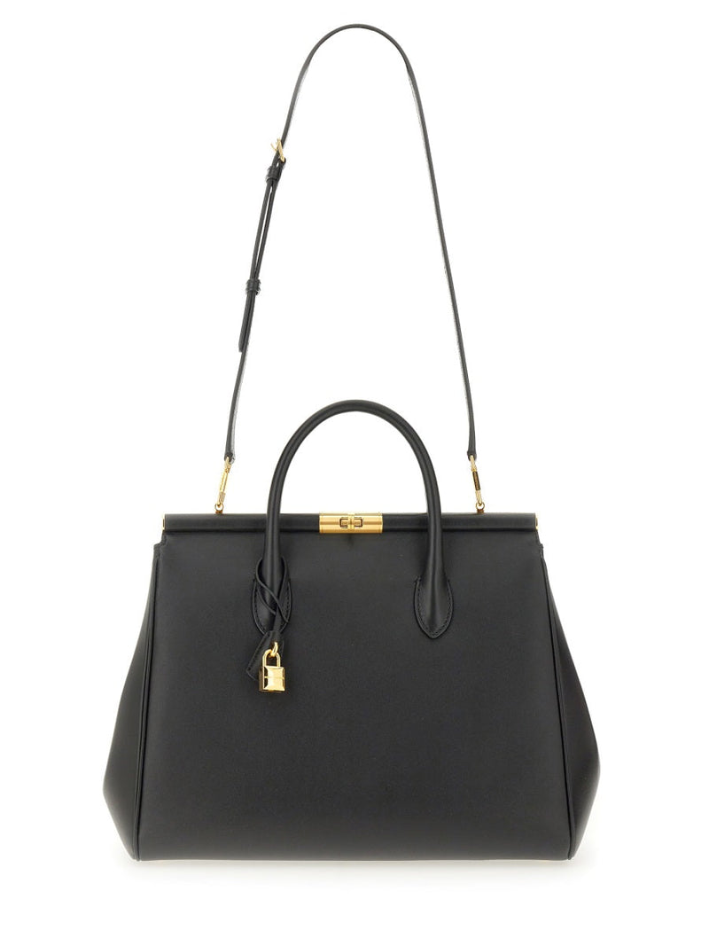 Dolce & Gabbana Marlene Top Handle Bag — Black Calf