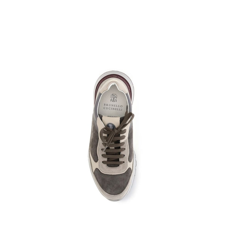 Gray Calf Leather Bos Taurus Athletic Sneakers