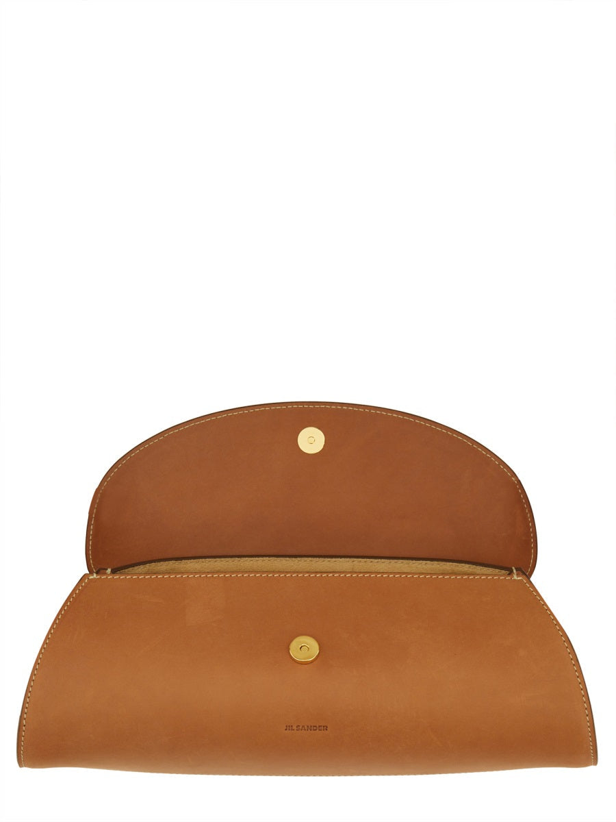 Jil Sander Cannoli Shoulder Bag — Brown Leather