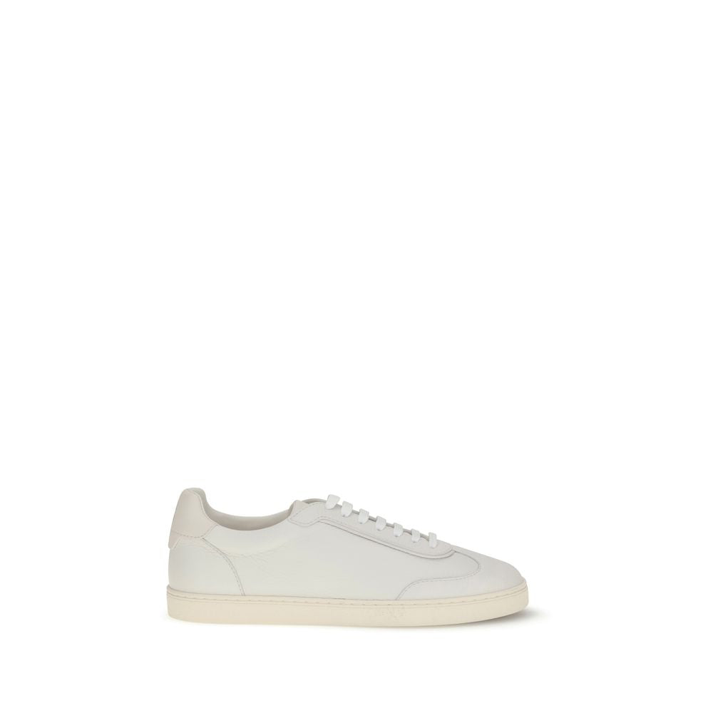 White Calf Leather Bos Taurus Low Top Sneakers