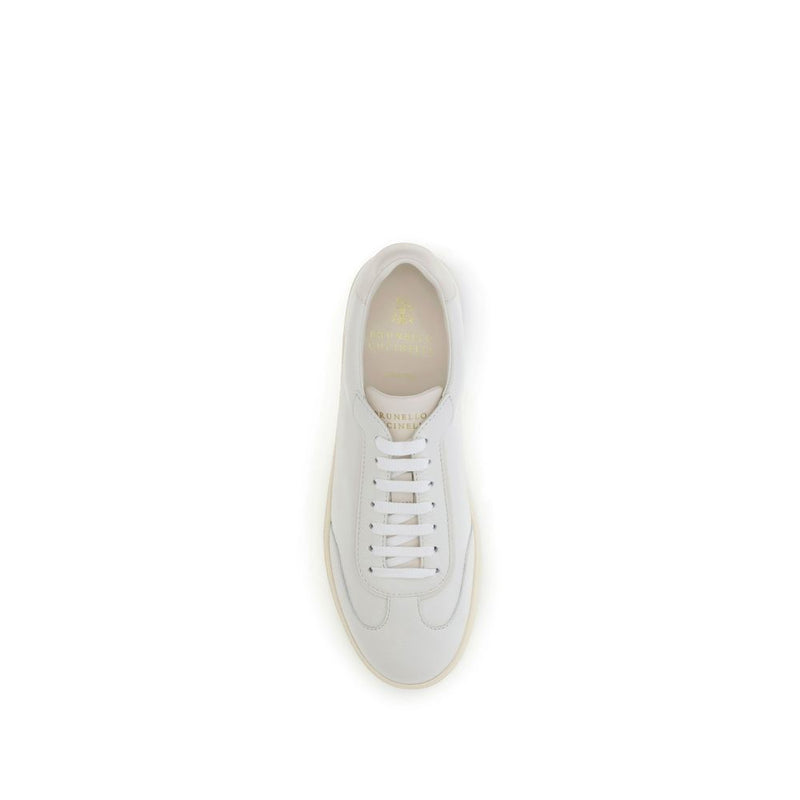 White Calf Leather Bos Taurus Low Top Sneakers