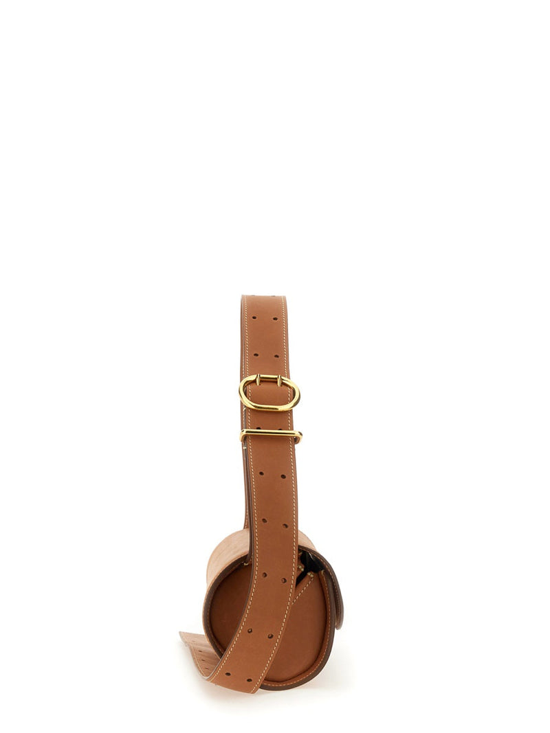 Jil Sander Cannoli Shoulder Bag — Brown Leather