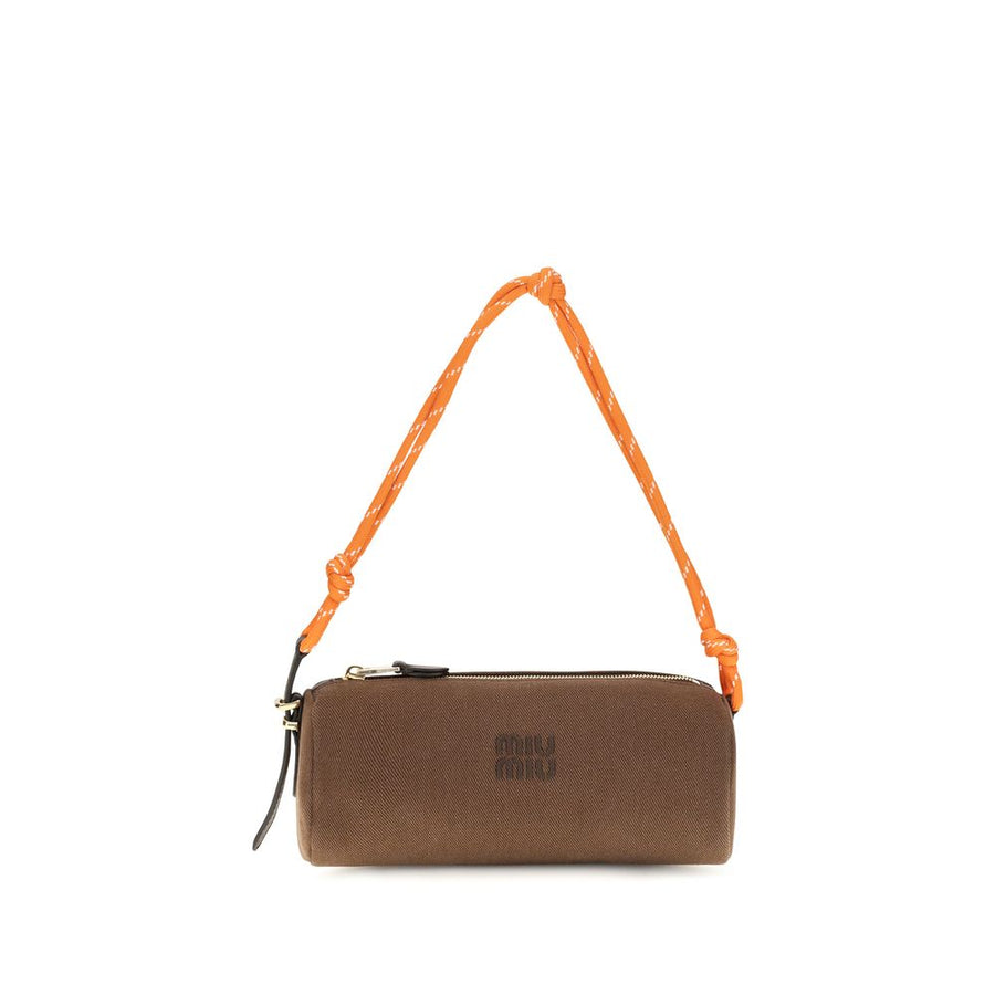 Brown Cotton Shoulder Bag