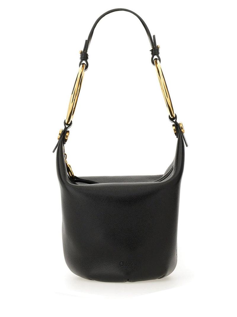 Chloé Bracelet Shoulder Bag — Black Leather