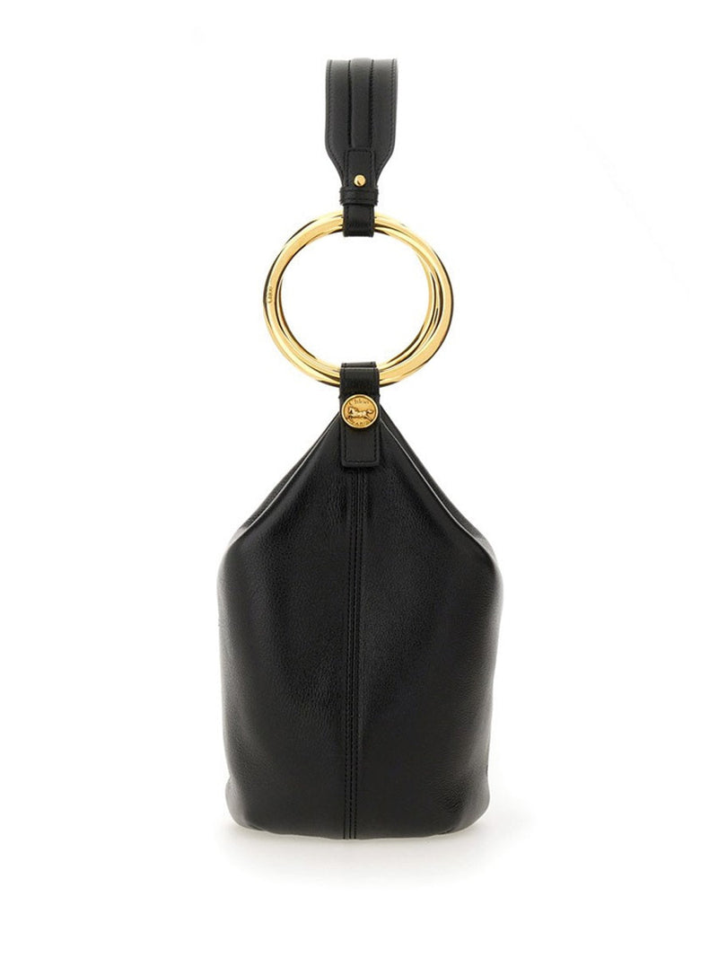 Chloé Bracelet Shoulder Bag — Black Leather