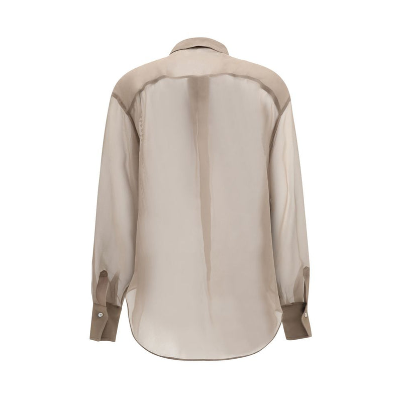 Beige Silk Shirt