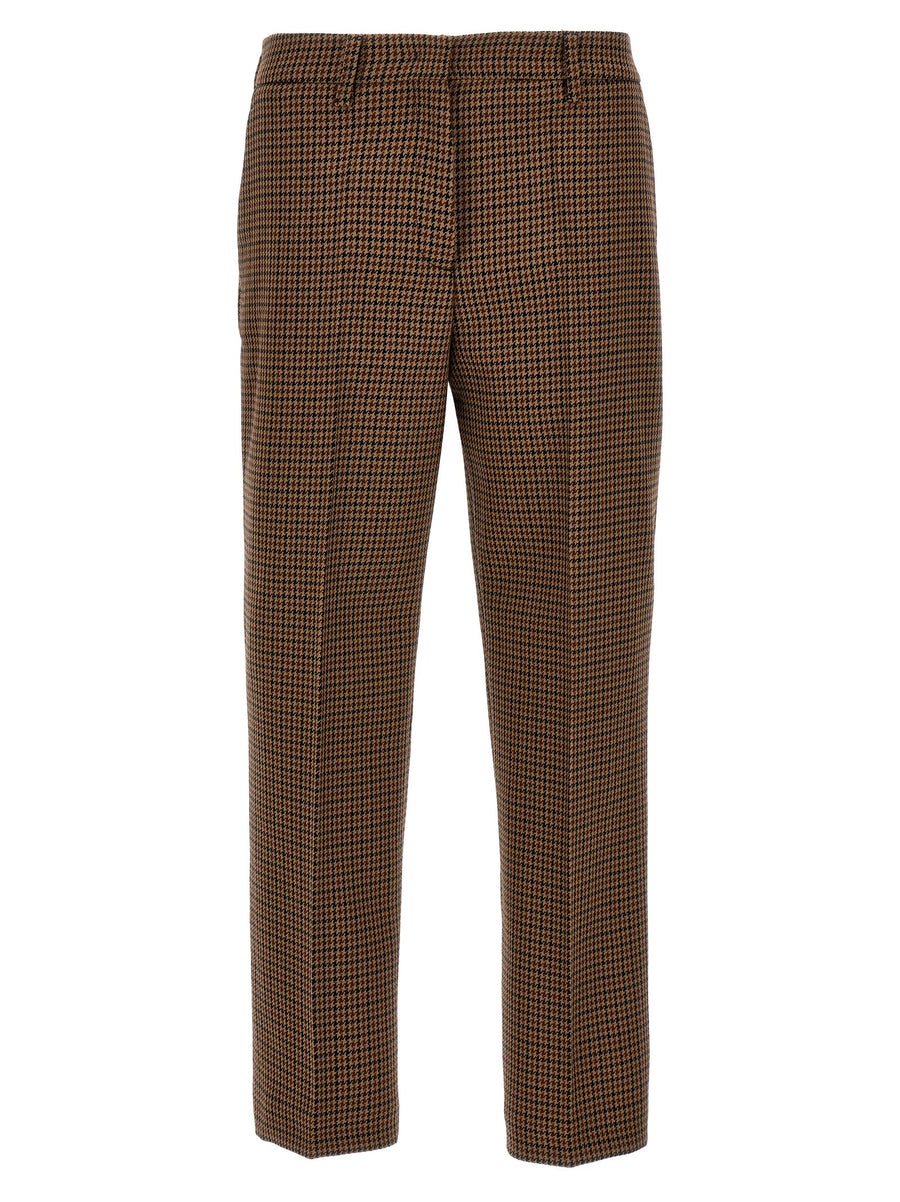 Brown Virgin Wool Casual Pants