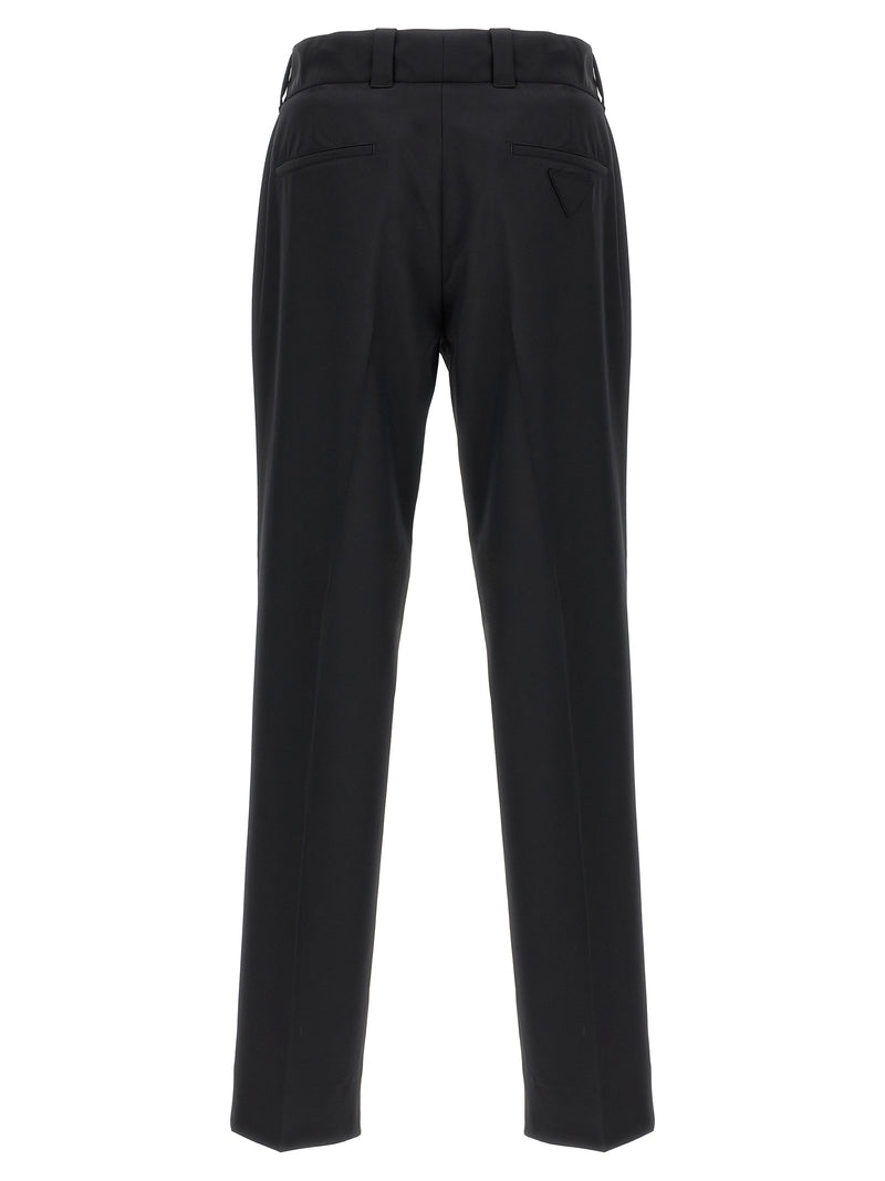 Black Virgin Wool Casual Pants