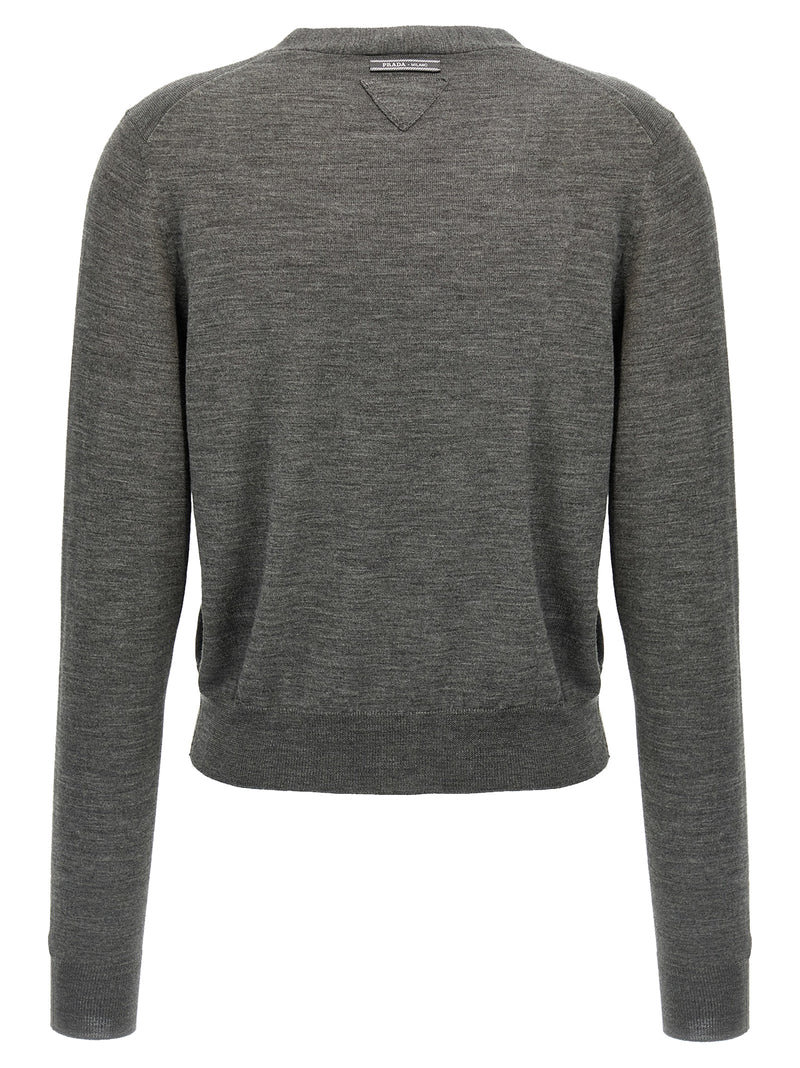 Gray Virgin Wool Cardigan