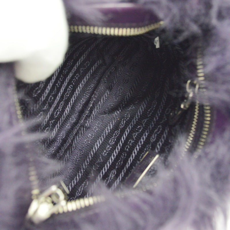 Prada Clutch Faux Fur Purple