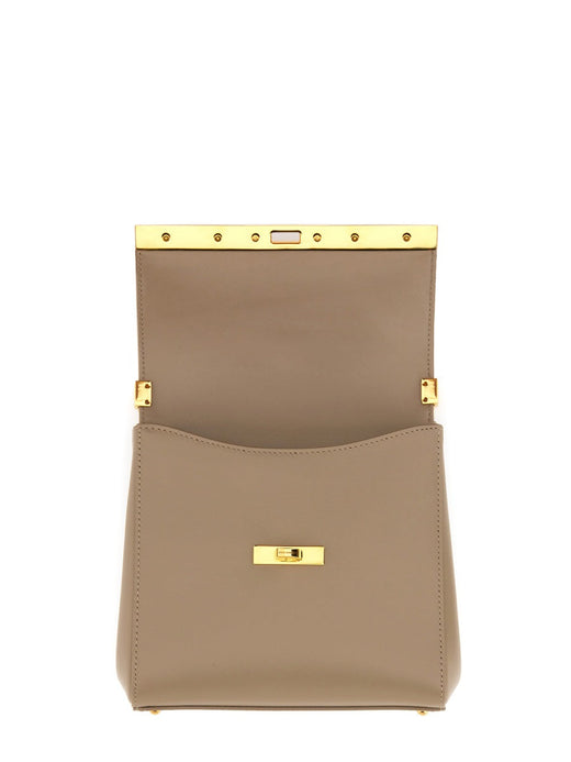 Dolce & Gabbana City Marlene Shoulder Bag — Beige Calf Leather