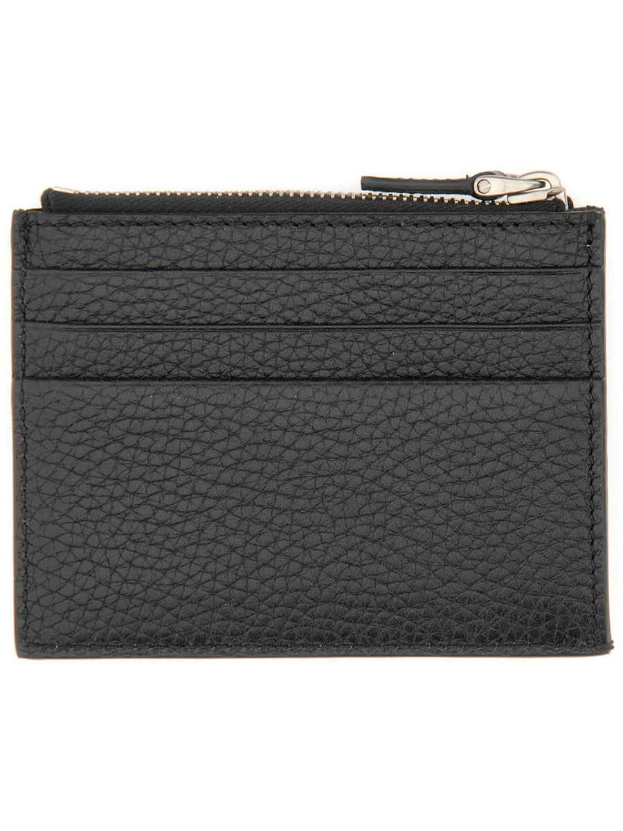 Valentino Garavani Rockstud Embellished Card Case — Black Leather Wallets & Purses