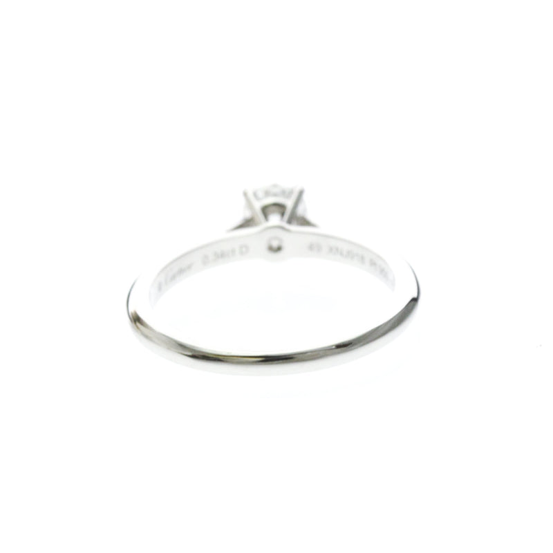 Cartier Solitaire 1895 18k White Gold With Rbc Diamond D-Vs1 Silver Platinum Bijoux