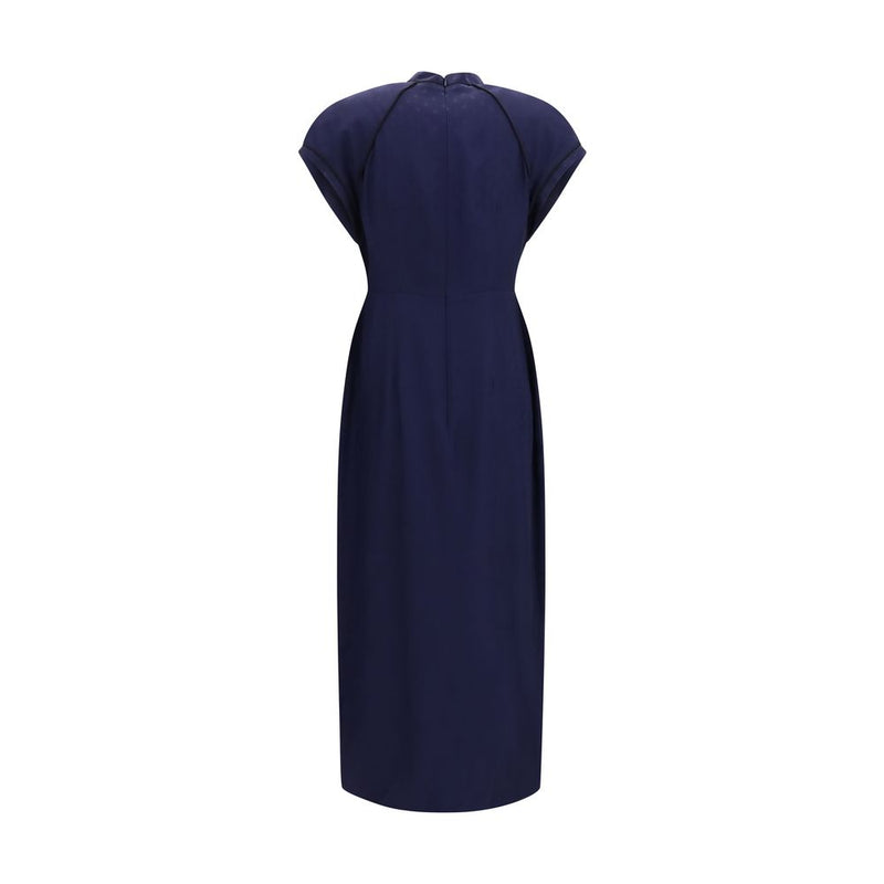Blue Silk Casual Dress