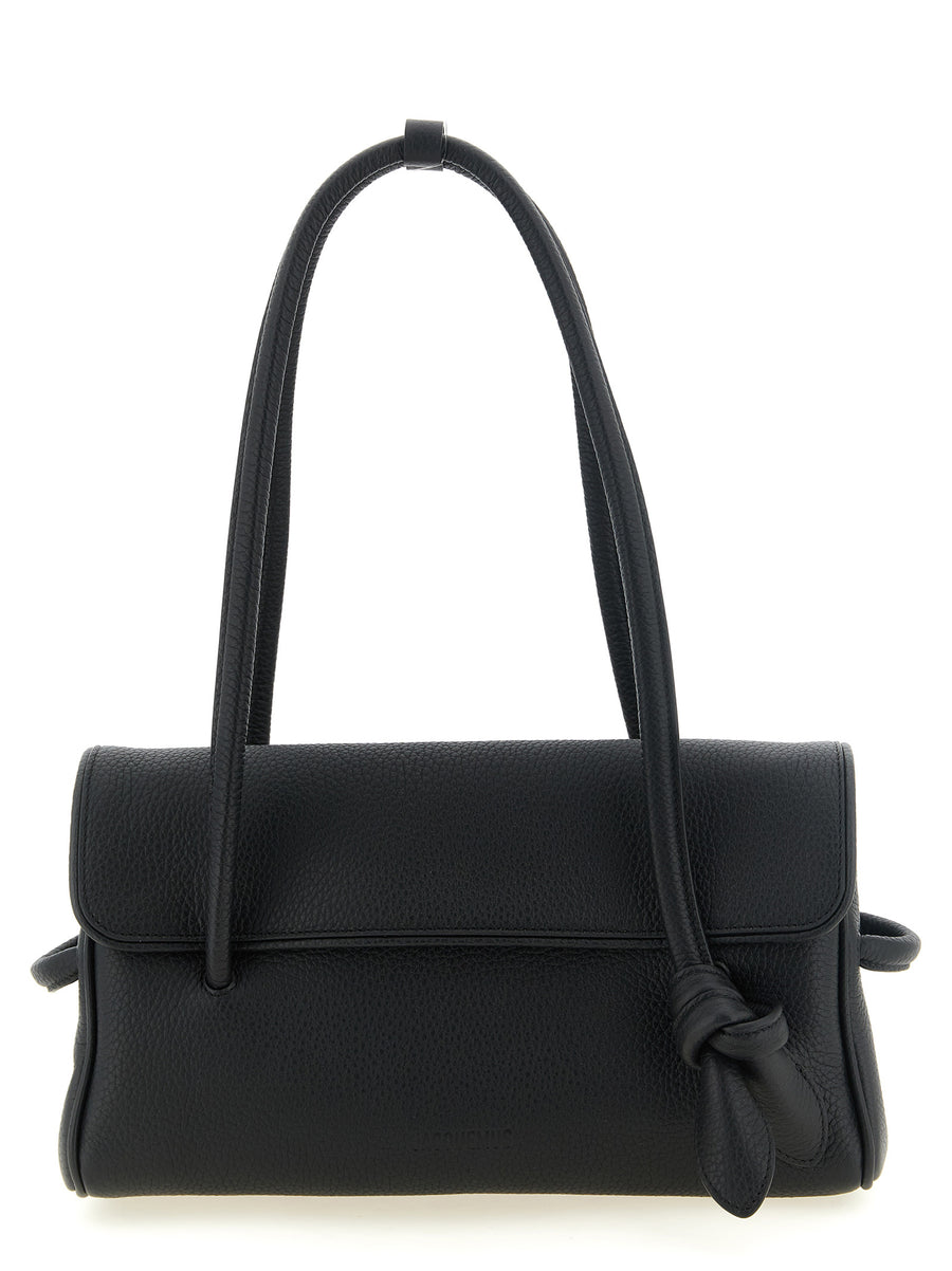 Black Calfskin Shoulder Bag