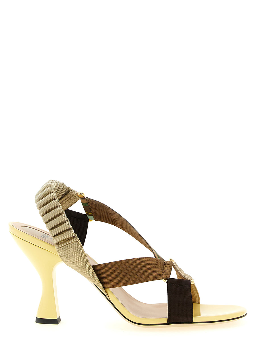 Multicolor Viscose Stiletto Heel Sandals