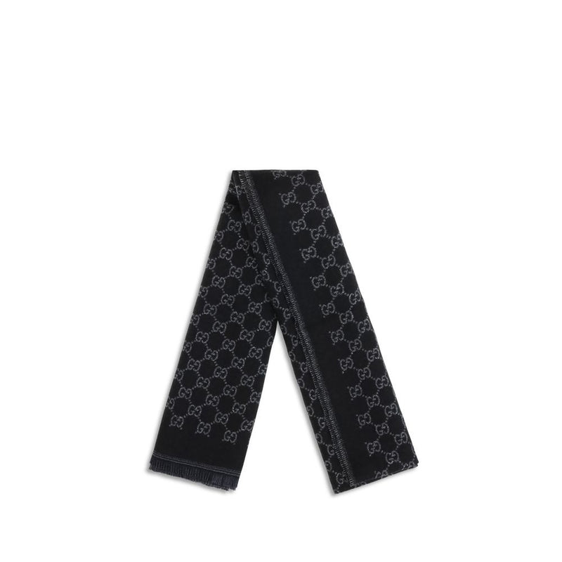 Black Wool Oves Aries Foulard