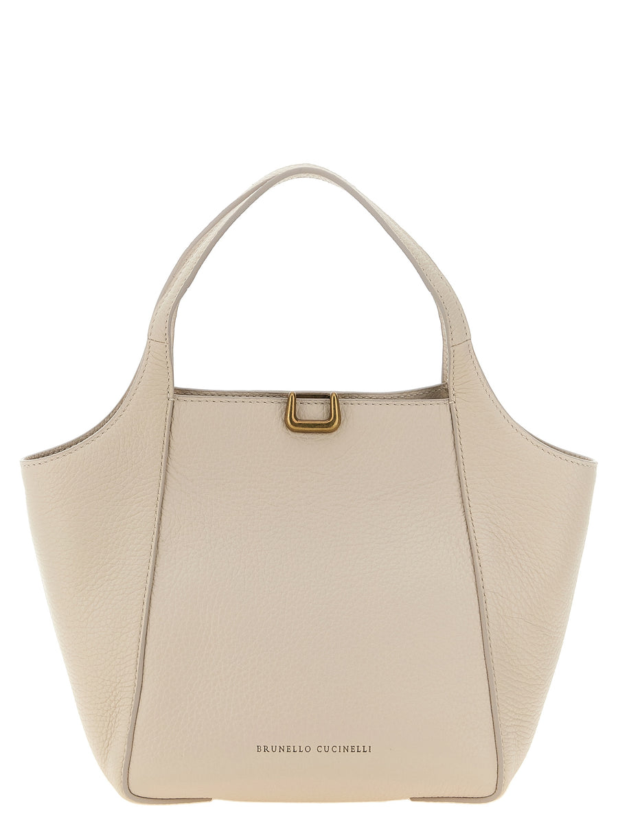 Beige Nubuc Leather Handbag