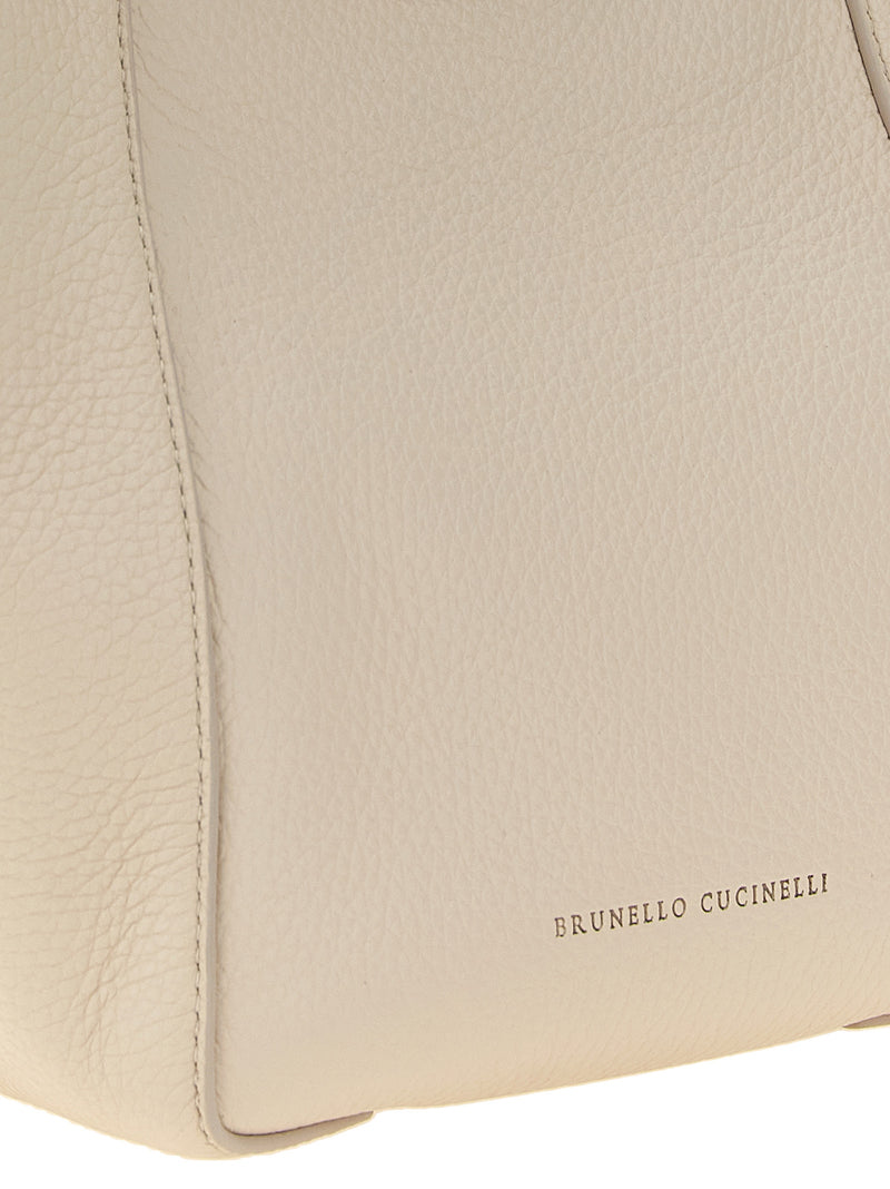 Beige Nubuc Leather Handbag