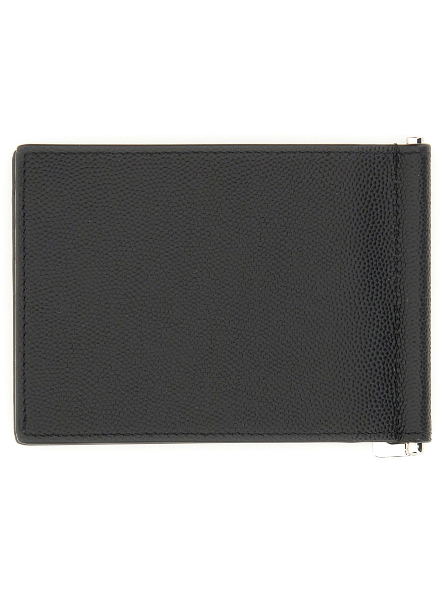 Saint Laurent Will Clip Card Case — Black Main: Calf Skin Wallets & Purses