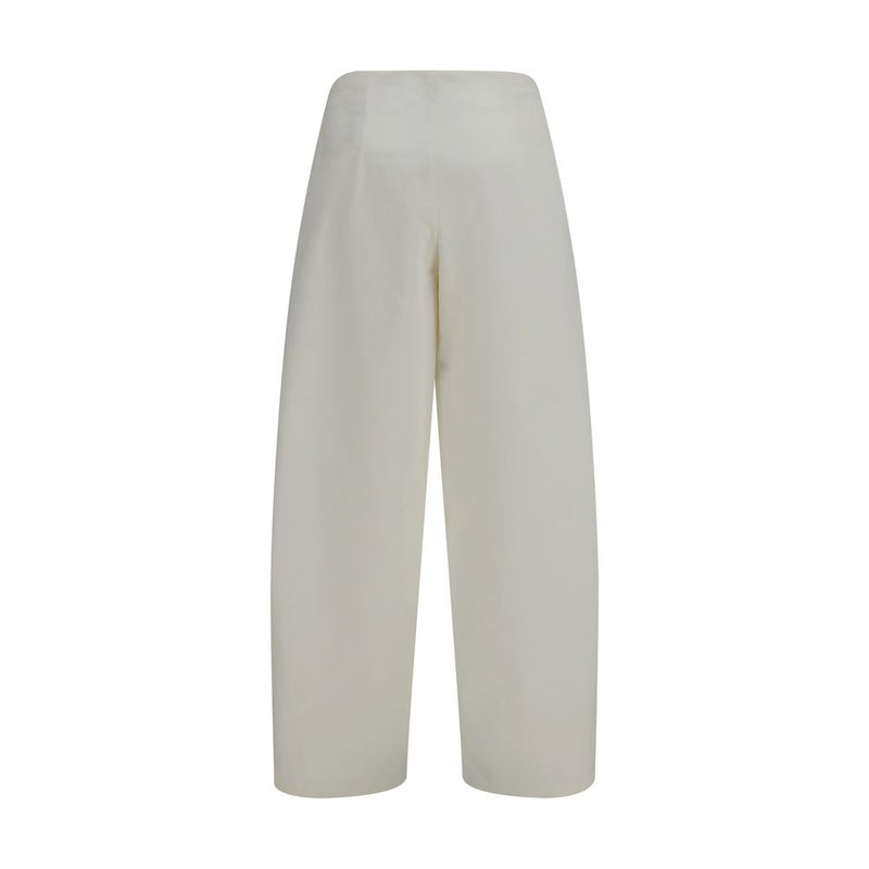 Beige Cotton Casual Pants