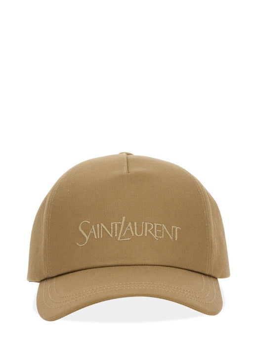 Saint Laurent 778063_3yp199700 Cotton-Linen Blend Baseball Cap — Beige Cotton Linen Caps