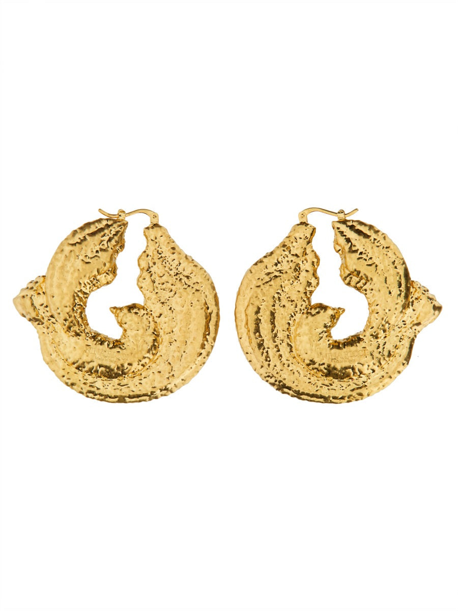 Nina Ricci Twisted Gold Brass Earrings —