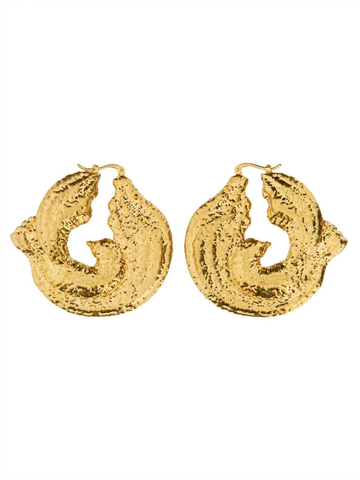 Nina Ricci Twisted Gold Brass Earrings —