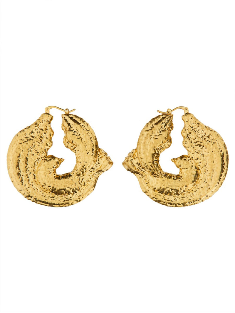 Nina Ricci Twisted Gold Brass Earrings —