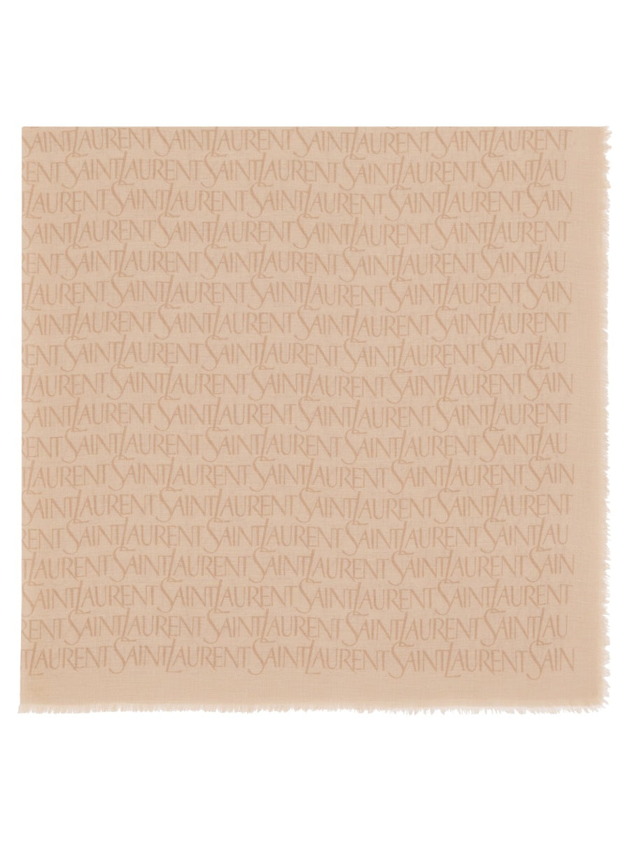 Saint Laurent Square Scarf — Beige Scarfs