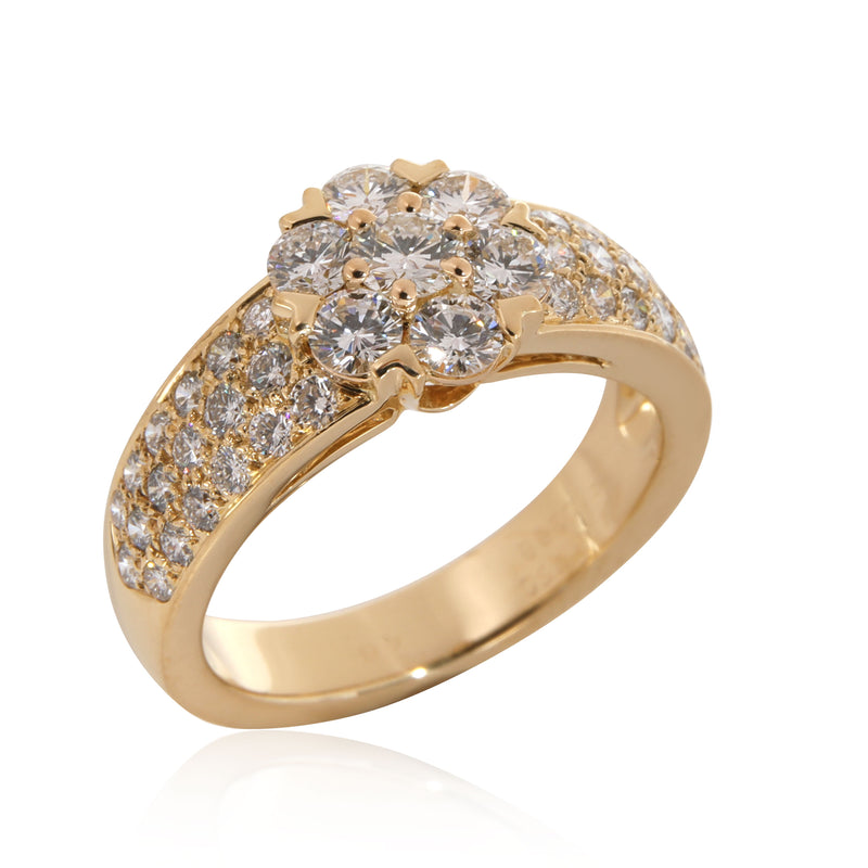 Van Cleef & Arpels Fleurette Diamond Ring 18k Yellow Gold 1.15 Ctw