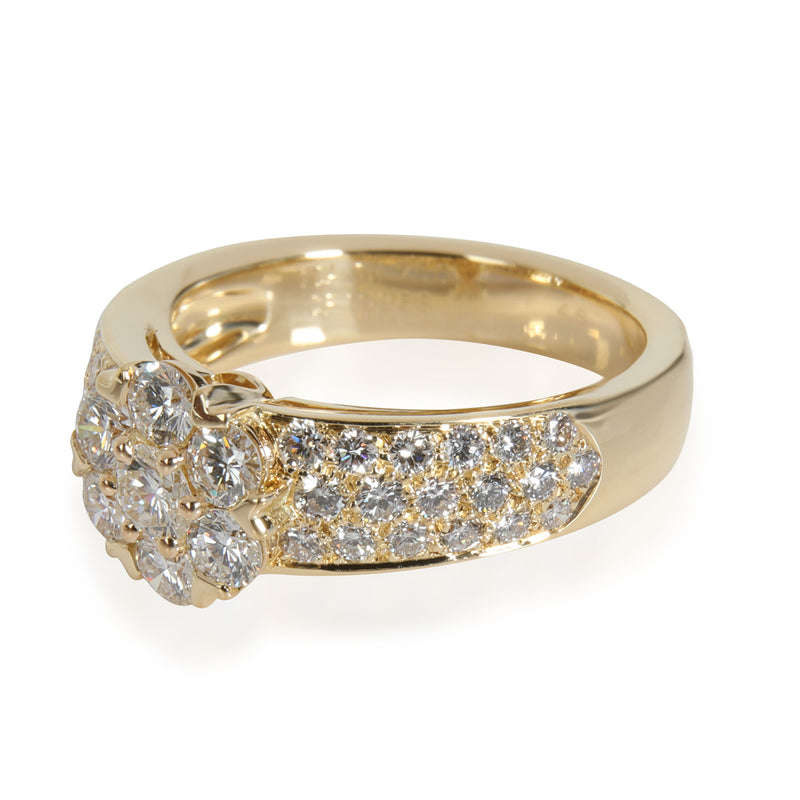 Van Cleef & Arpels Fleurette Diamond Ring 18k Yellow Gold 1.15 Ctw