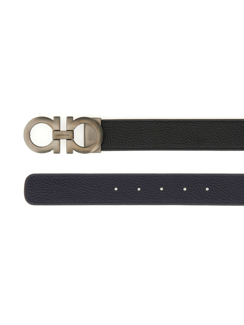 Ferragamo Calf Leather Belt — Black